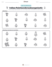 Indiase Ruimteonderzoeksorganisatie afdrukbare werkblad voorbeeld