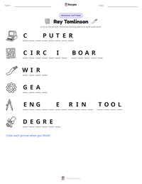 Ray Tomlinson printable worksheet preview