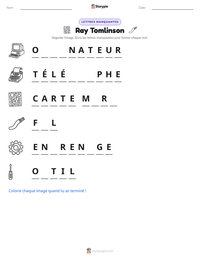 Aperçu de la feuille de travail imprimable Ray Tomlinson