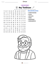 Vista previa de la hoja de trabajo imprimible de Ray Tomlinson