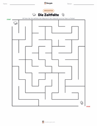 Die Zeitfalte (Roman) druckbare Arbeitsblatt Vorschau