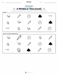 A Wrinkle in Time (novel) printable worksheet preview