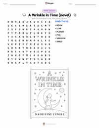 A Wrinkle in Time (novel) printable worksheet preview
