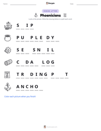 Phoenicians printable worksheet preview