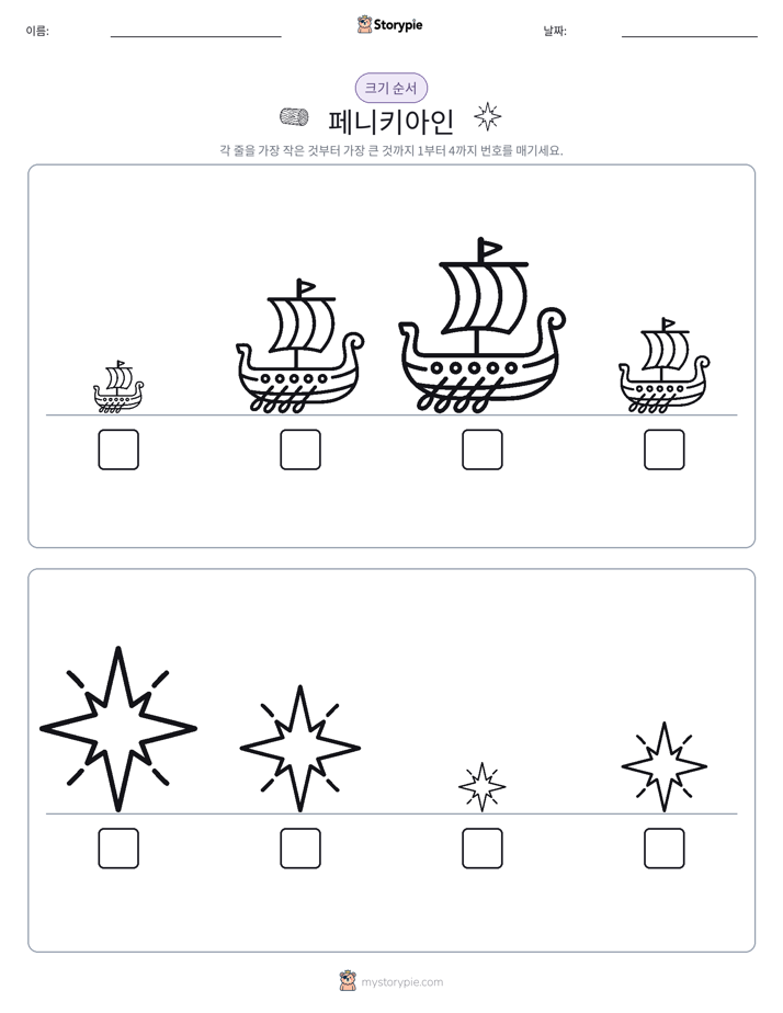 크기 순서