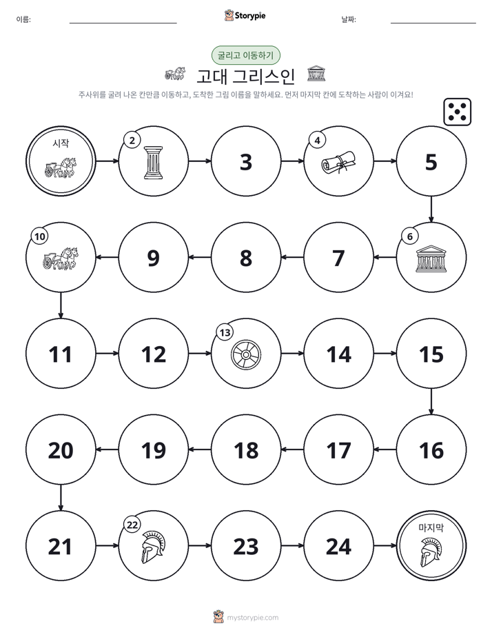 주사위 굴리고 이동하기 게임