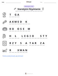 Podgląd drukowalnego arkusza ćwiczeń Starożytni Rzymianie