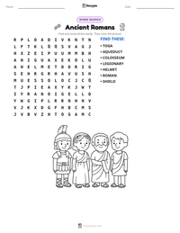Ancient Romans printable worksheet preview