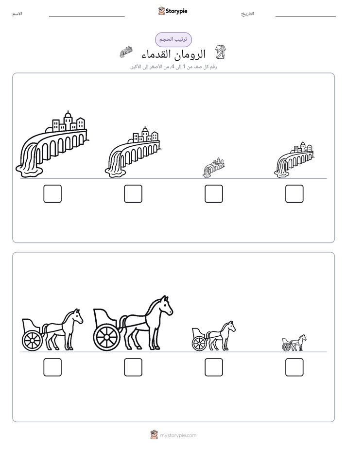 ترتيب الحجم