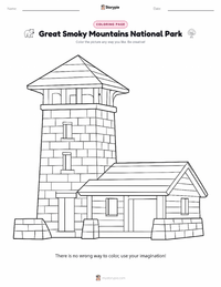 Great Smoky Mountains National Park coloring page for kids