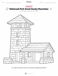 Nationaal Park Great Smoky Mountains afdrukbare werkblad voorbeeld