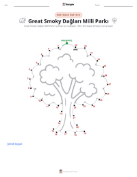 Great Smoky Dağları Milli Parkı yazdırılabilir çalışma sayfası önizlemesi