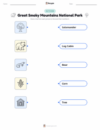 Great Smoky Mountains National Park printable worksheet for kids