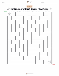 Great-Smoky-Mountains-Nationalpark druckbare Arbeitsblatt Vorschau