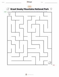 Great Smoky Mountains National Park printable worksheet preview