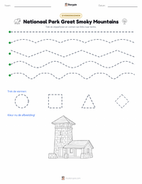 Nationaal Park Great Smoky Mountains afdrukbare werkblad voorbeeld