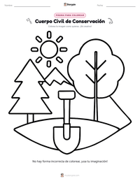 Página para colorear de Cuerpo Civil de Conservación para niños