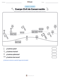 Vista previa de la hoja de trabajo imprimible de Cuerpo Civil de Conservación