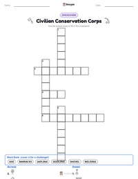 Civilian Conservation Corps printable worksheet preview