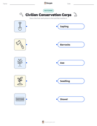 Civilian Conservation Corps printable worksheet for kids