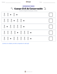 Vista previa de la hoja de trabajo imprimible de Cuerpo Civil de Conservación