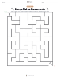 Vista previa de la hoja de trabajo imprimible de Cuerpo Civil de Conservación