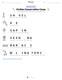 Civilian Conservation Corps printable worksheet preview