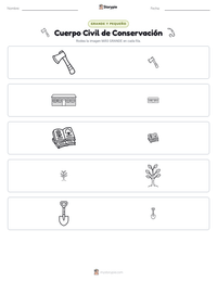 Vista previa de la hoja de trabajo imprimible de Cuerpo Civil de Conservación