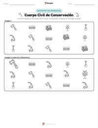 Vista previa de la hoja de trabajo imprimible de Cuerpo Civil de Conservación