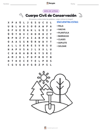 Vista previa de la hoja de trabajo imprimible de Cuerpo Civil de Conservación