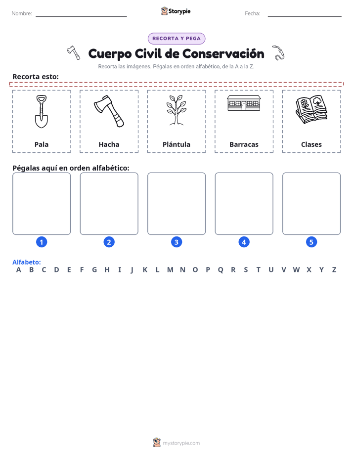 Cortar y Pegar el Alfabeto