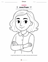 Anne Frank Malvorlage für Kinder
