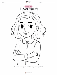 Anne Frank coloring page for kids