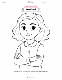 Página para colorear de Ana Frank para niños