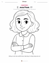 Trang tô màu Anne Frank cho trẻ em