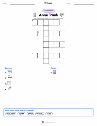 Anne Frank printable worksheet preview