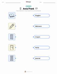 Feuille de travail imprimable Anne Frank pour les enfants