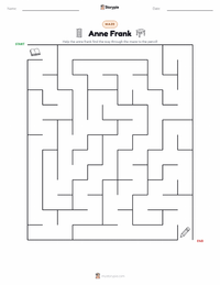 Anne Frank printable worksheet preview