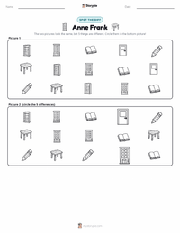 Anne Frank printable worksheet preview