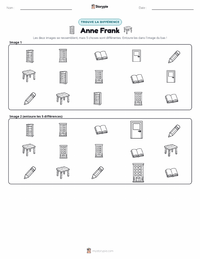 Aperçu de la feuille de travail imprimable Anne Frank