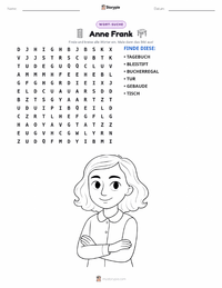 Anne Frank druckbare Arbeitsblatt Vorschau