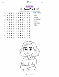 Anne Frank printable worksheet preview