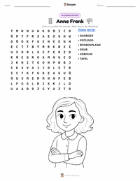 Anne Frank afdrukbare werkblad voorbeeld