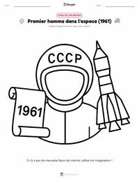 Aperçu de la feuille de travail imprimable Premier Homme dans l'Espace (1961)