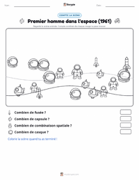 Aperçu de la feuille de travail imprimable Premier Homme dans l'Espace (1961)