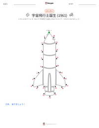 人類初の宇宙飛行 (1961年) の印刷可能ワークシートプレビュー