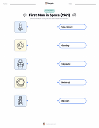 First Man in Space (1961) printable worksheet for kids