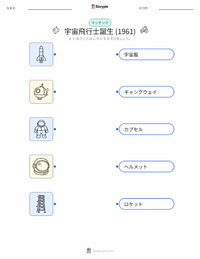 人類初の宇宙飛行 (1961年) の子供向け印刷可能ワークシート