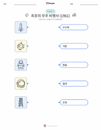최초의 우주인 (1961) 인쇄 가능한 워크시트 미리보기