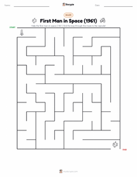First Man in Space (1961) printable worksheet preview